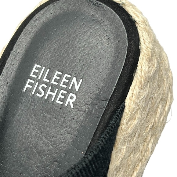 NWOT EILEEN FISHER Tali Platform Wedge Slip On Black Sandals Women's Siz… - Picture 10 of 16